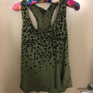 Green cheetah print tank
